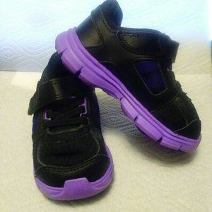 Nike Dual Fusion Black Purple Toddler Girls Running Shoes Size 7C 457038-009